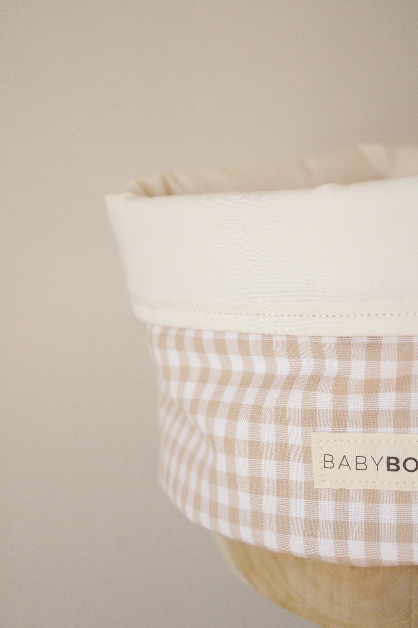 Cestino portaoggetti per fasciatoio - Vichy Beige