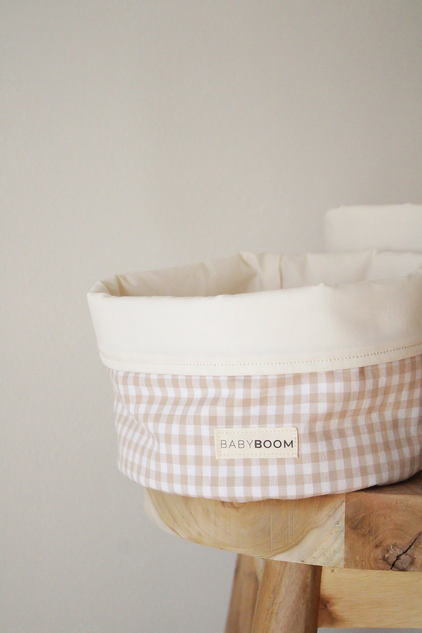Cestino portaoggetti per fasciatoio - Vichy Beige