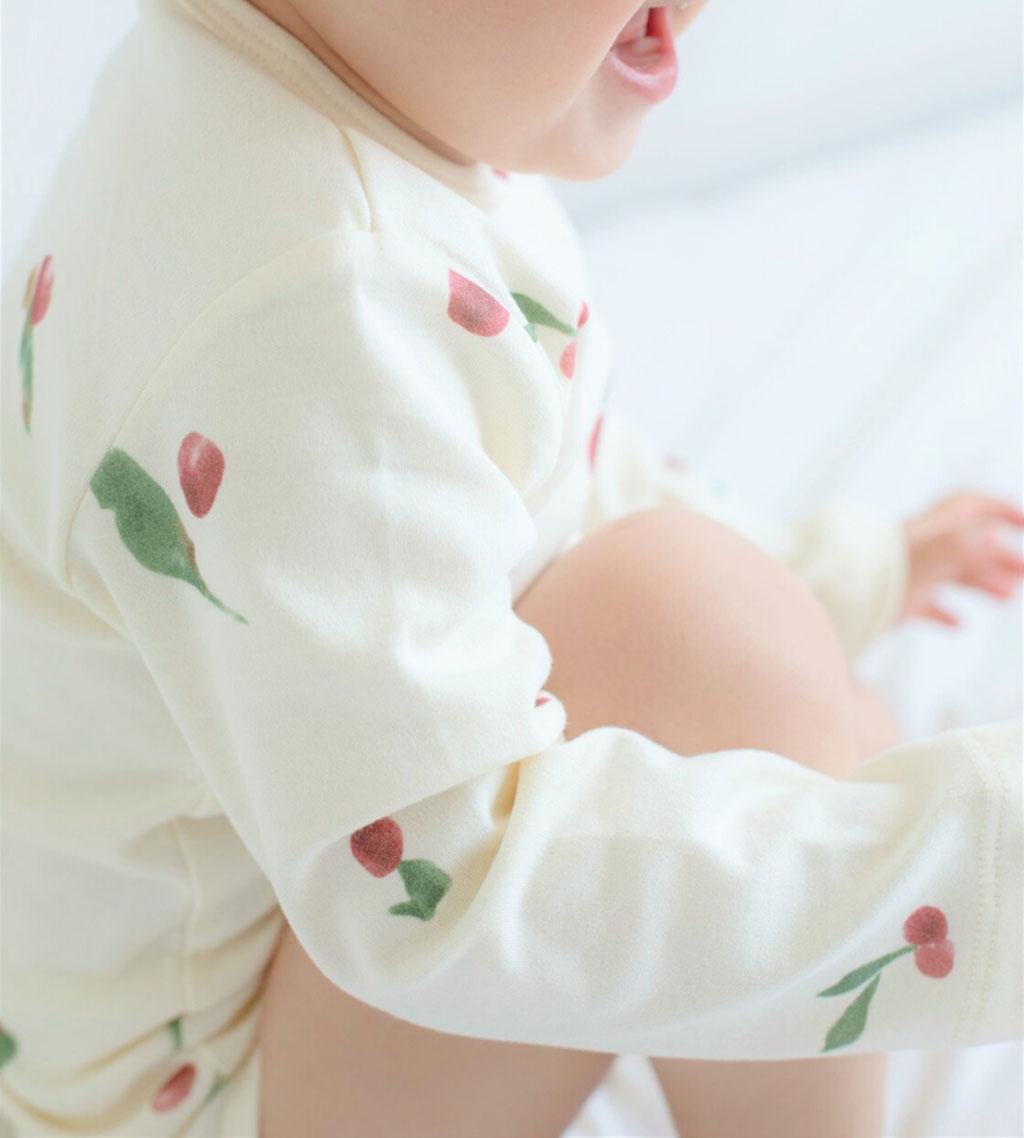Body a maniche lunghe in cotone organico - Berry