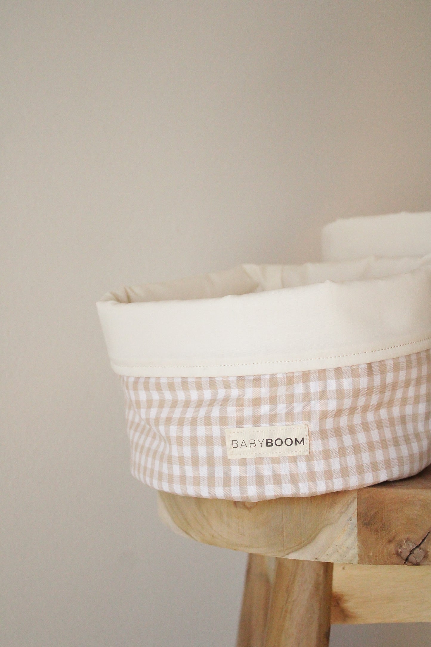 Cestino portaoggetti per fasciatoio - Vichy Beige