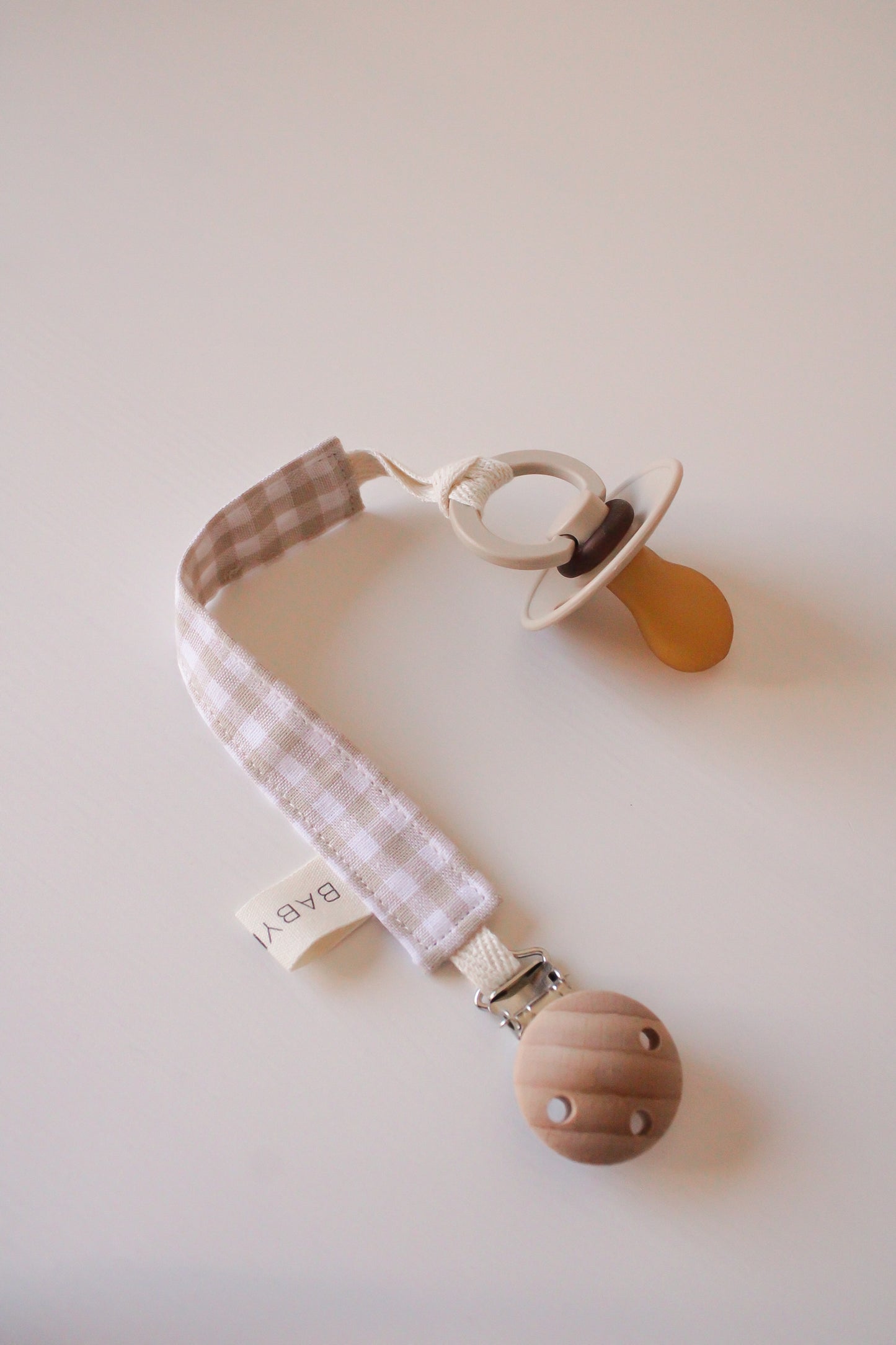 Clip Porta ciuccio - Vichy Beige