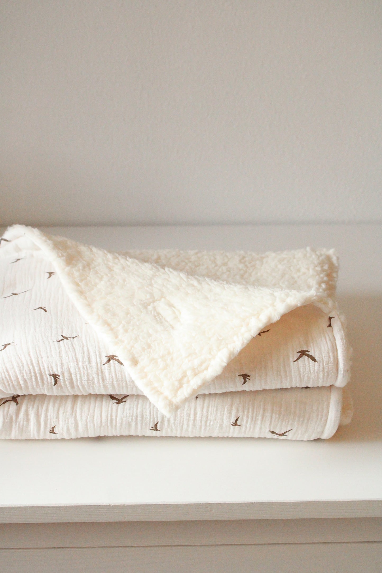 Coperta mussola e sherpa - Birds