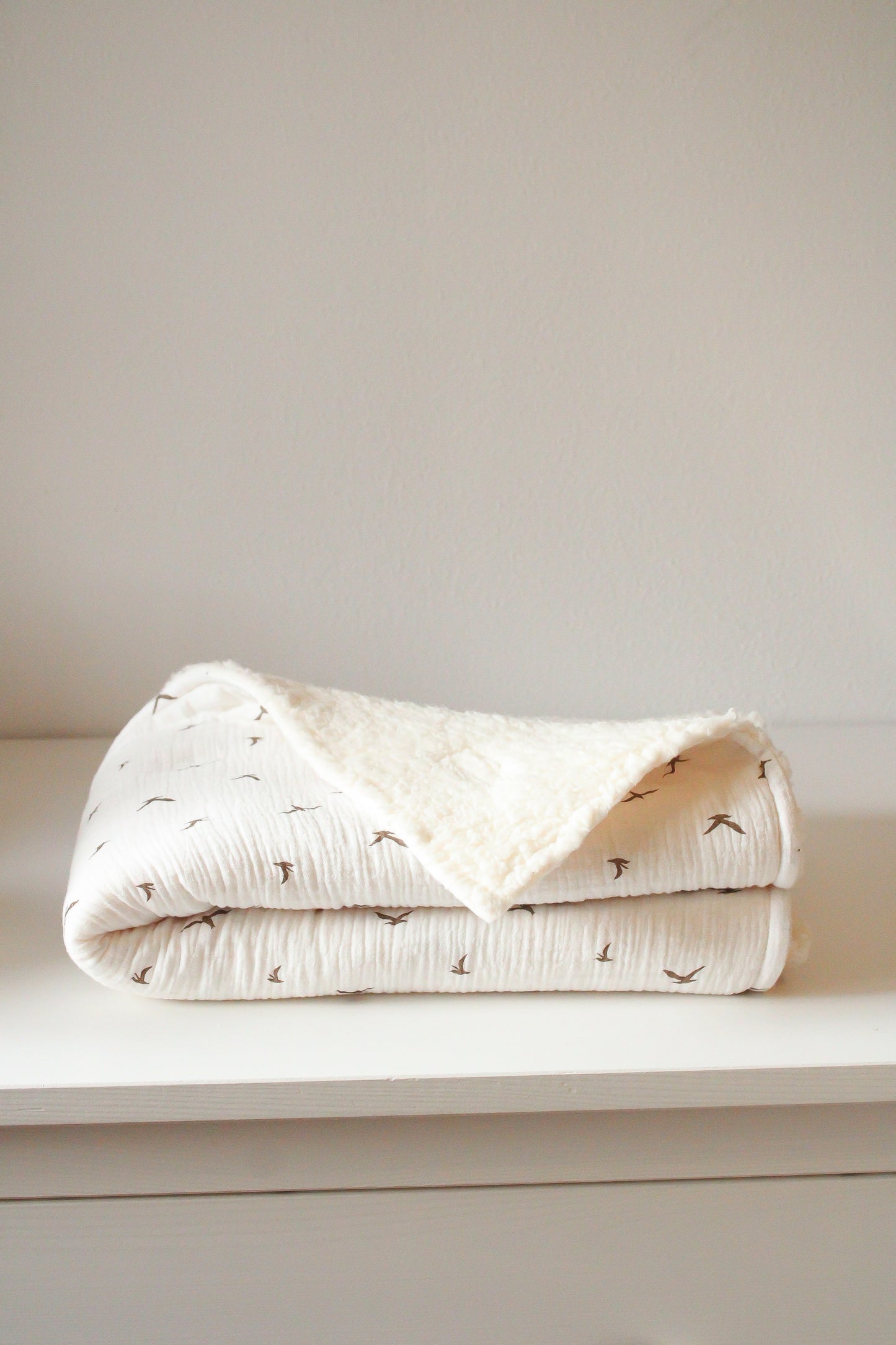 Coperta mussola e sherpa - Birds