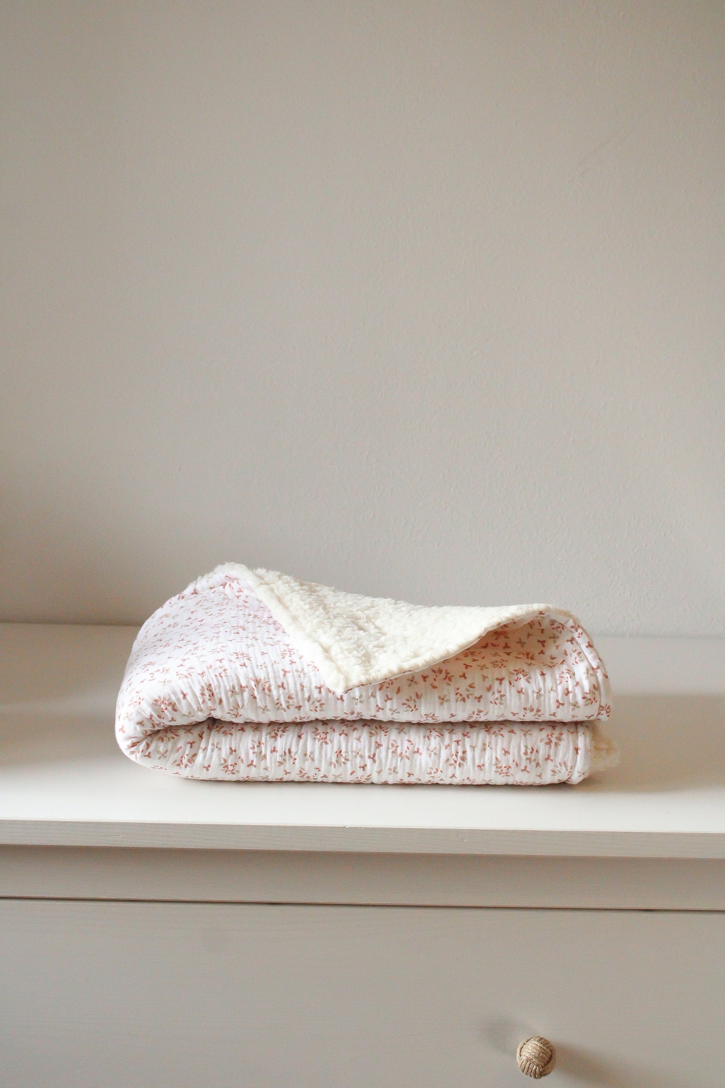 Coperta mussola e sherpa - Orange Blossom