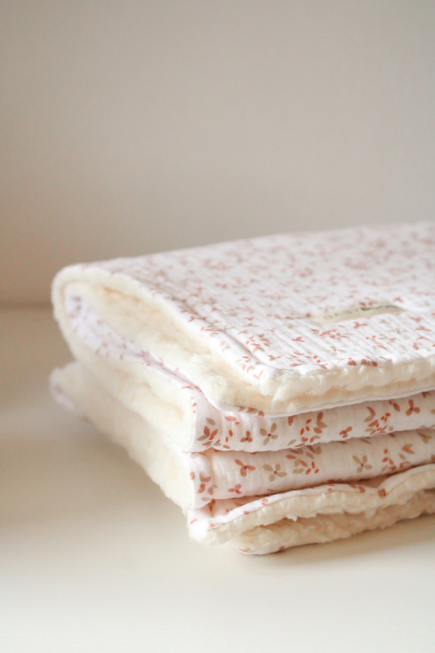 Coperta mussola e sherpa - Orange Blossom