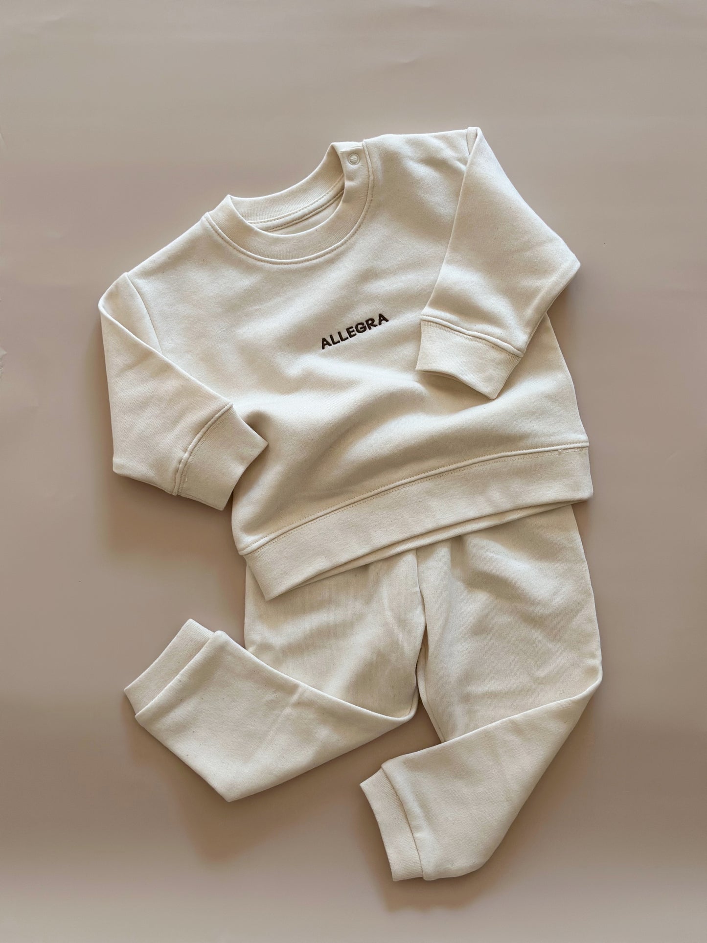 Completo pantalone e felpa personalizzata in cotone biologico
