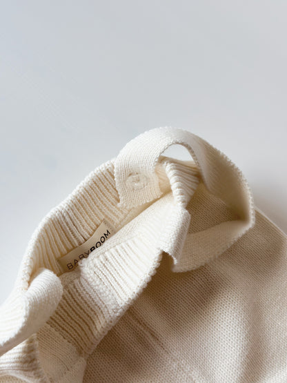 Pantalone in maglia con bretelle - Cream
