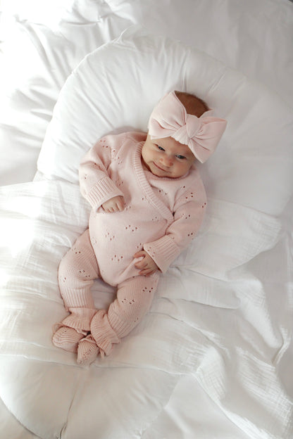 Tutina in maglia traforata | Rosa