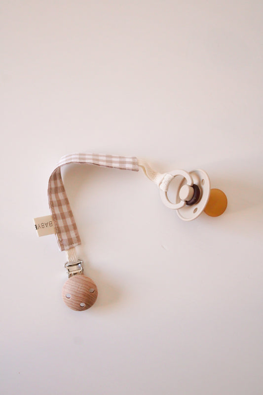 Clip Porta ciuccio - Vichy Beige