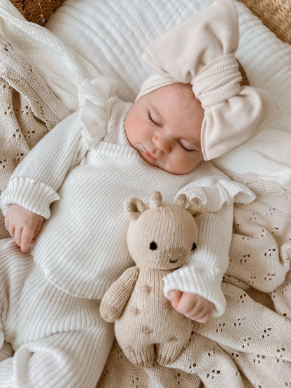 Completino in maglia a costine con Volant | Latte