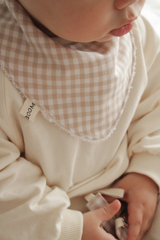 Bavaglino a bandana - Vichy Beige