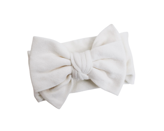 Fascia fiocco in maglia | Latte