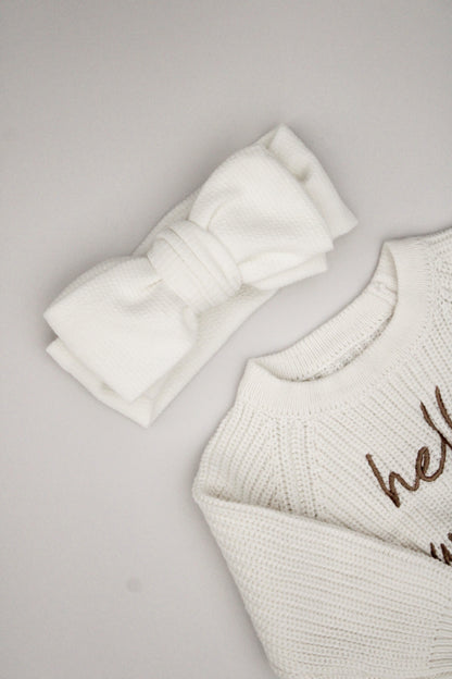 Fascia fiocco a righe | Bianco