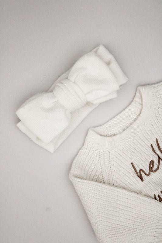 Fascia fiocco a righe | Bianco