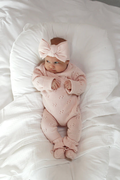 Tutina in maglia traforata | Rosa