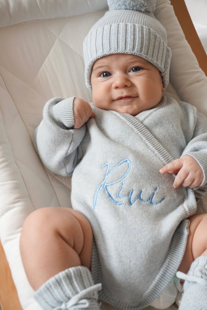Cappellino Pompon in maglia | Sky Blue