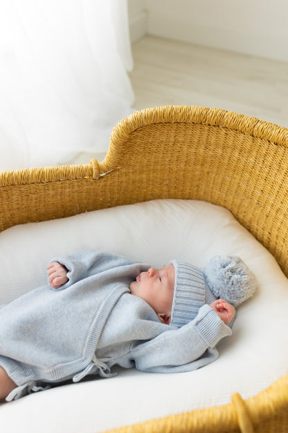Cappellino Pompon in maglia | Sky Blue
