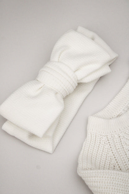 Fascia fiocco a righe | Bianco