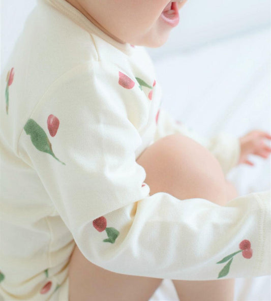 Body a maniche lunghe in cotone organico - Berry