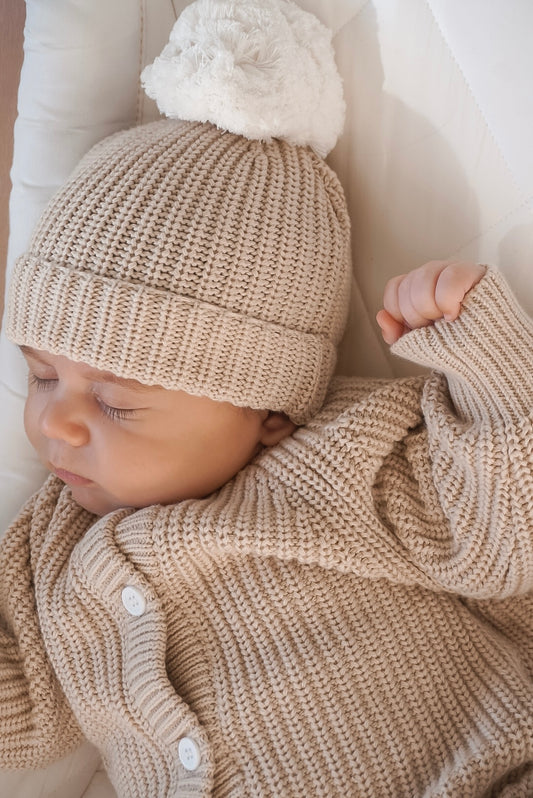 Cappellino Pompon in maglia | Oat
