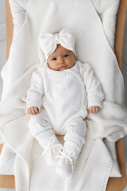 Tutina in maglia traforata | Latte