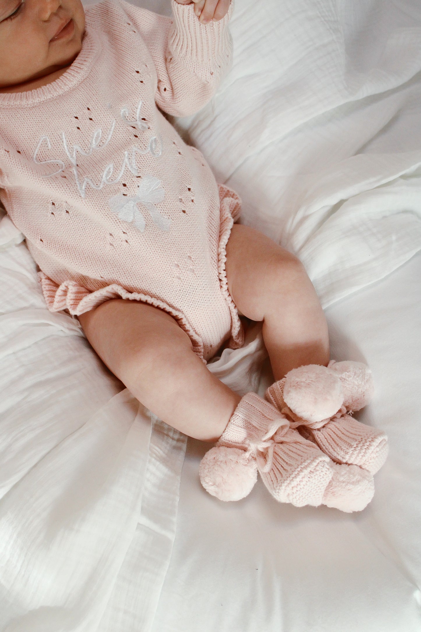 Scarpine in maglia Pompon | Rosa