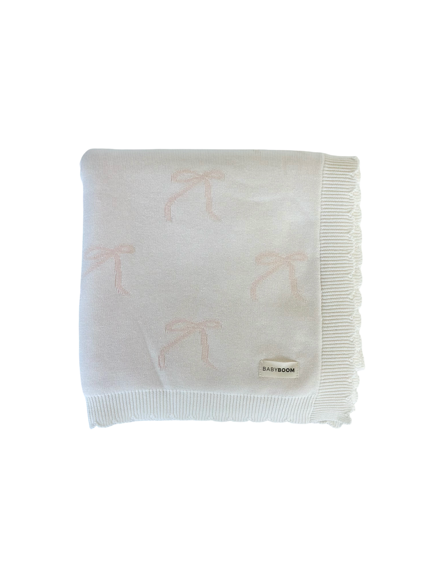 Coperta in maglia a fiocchi | Rosa