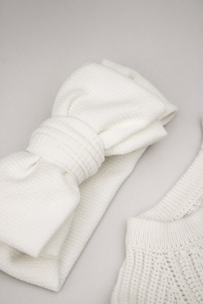 Fascia fiocco a righe | Bianco