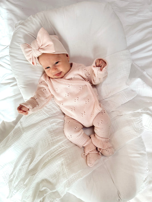 Tutina in maglia traforata | Rosa