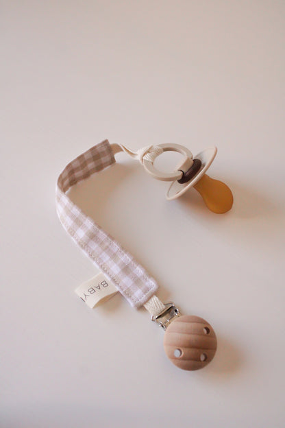 Clip Porta ciuccio - Vichy Beige