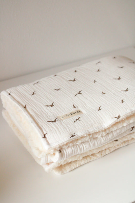Coperta mussola e sherpa - Birds