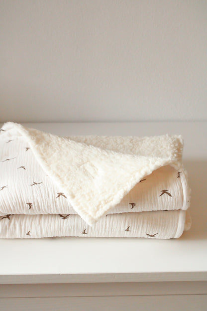 Coperta mussola e sherpa - Birds