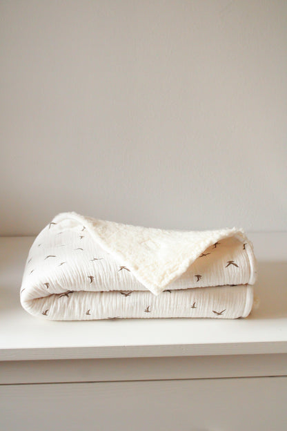 Coperta mussola e sherpa - Birds