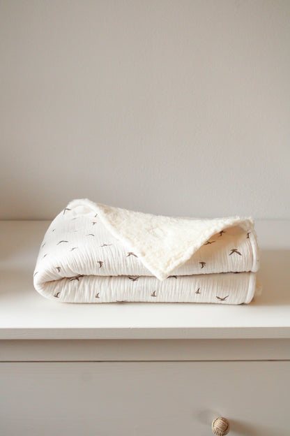 Coperta mussola e sherpa - Birds