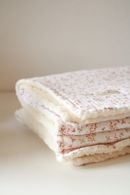 Coperta mussola e sherpa - Orange Blossom