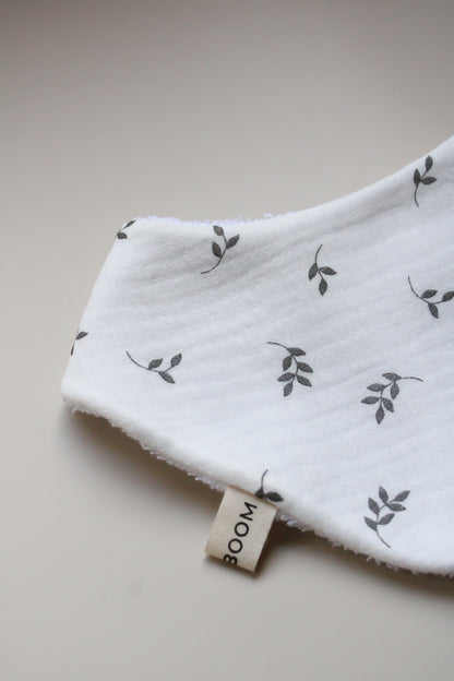 Bavaglino a bandana - Leaves Black