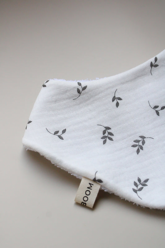 Bavaglino a bandana - Leaves Black